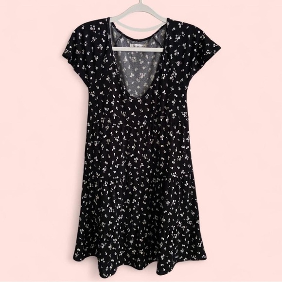 Aeropostale Other - Aeropostale Black and White Floral Cinched Mini Dress Women’s Size XS